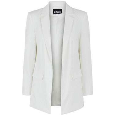Bluse Donna Pieces - Pcbossy Ls Loose Blazer Noos 12 A Slit - Bianco