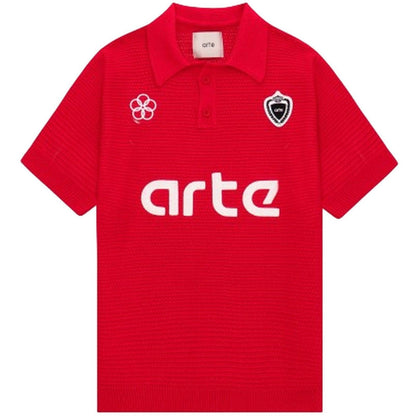 Polo Uomo Arte Antwerp - Futebol Knit Polo - Rosso