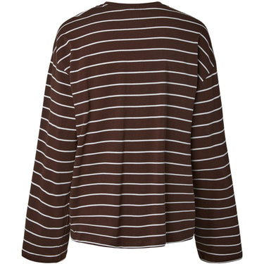 T-shirt Donna Pieces - Pcsadie Ls Top Jrs Noos Bc - Marrone