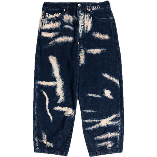 Jeans Uomo Evisu - Ht, Tie-Dye Jeans W/ Printed Seagull - Blu