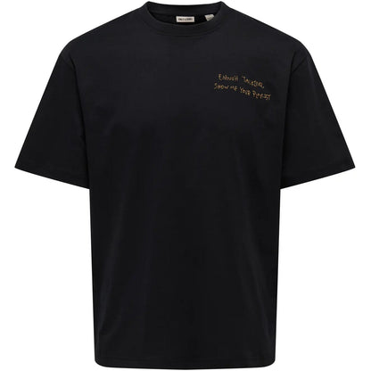T-shirt Uomo Only & Sons - Onsaaron Life Rlx Ss Tee - Nero