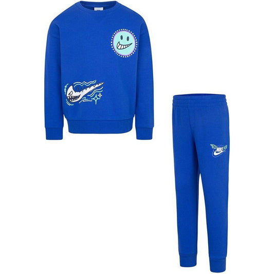 Tute a manica lunga Ragazzo Nike - B Nsw Art Of Play Flc Crew Set - Blu