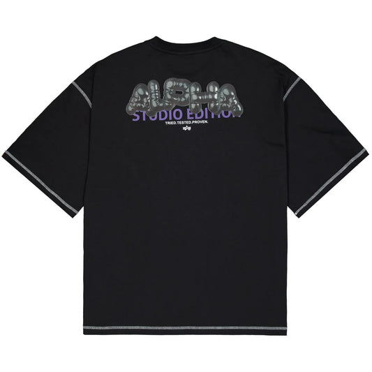 T-shirt Uomo Alpha Industries - Studio Bubble T BP - Nero