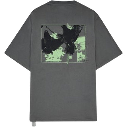 T-shirt Uomo OAMC Peacemaker - Regular Tee Birds Print - Grigio