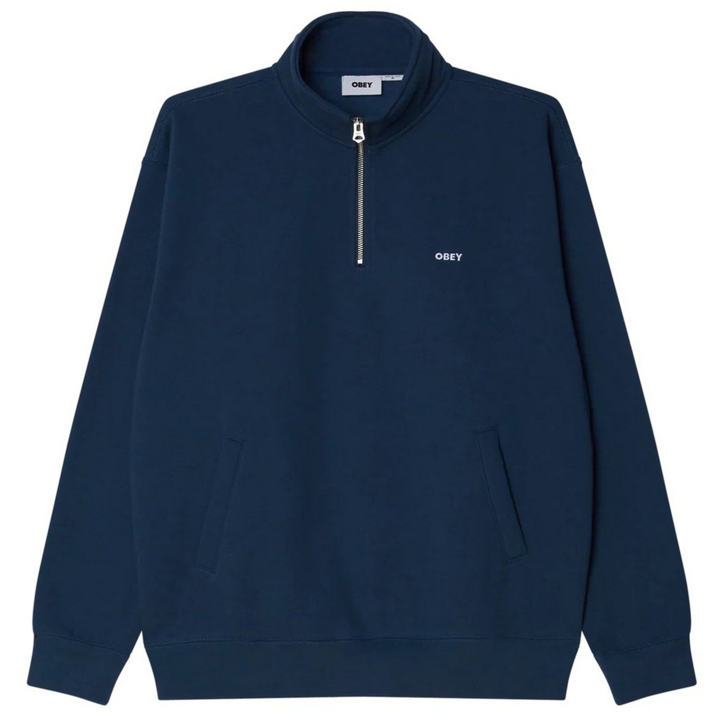Felpe con cappuccio Uomo Obey - Established Works Bold Mockneck Fleece - Blu