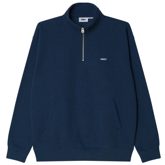 Felpe con cappuccio Uomo Obey - Established Works Bold Mockneck Fleece - Blu