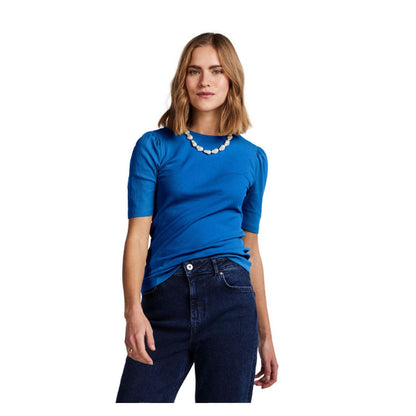 T-shirt Donna Pieces - Pcruka Ss Puff Top Noos Bc - Blu