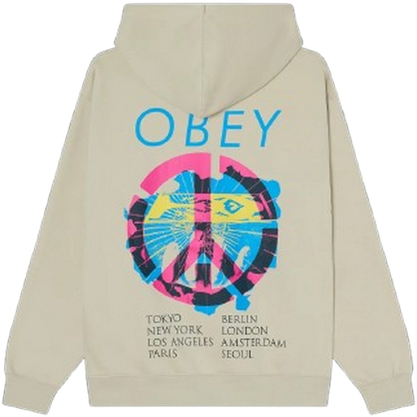Felpe con cappuccio Uomo Obey - Obey Peace Brick Hood Fleece - Beige