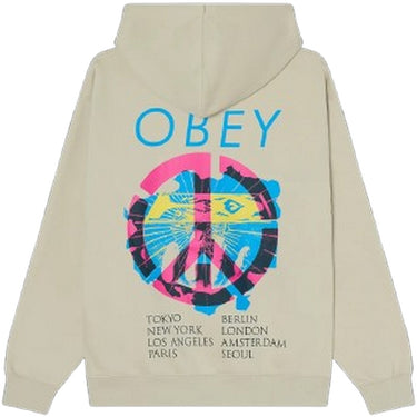 Felpe con cappuccio Uomo Obey - Obey Peace Brick Hood Fleece - Beige