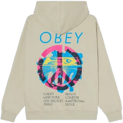 Felpe con cappuccio Uomo Obey - Obey Peace Brick Hood Fleece - Beige