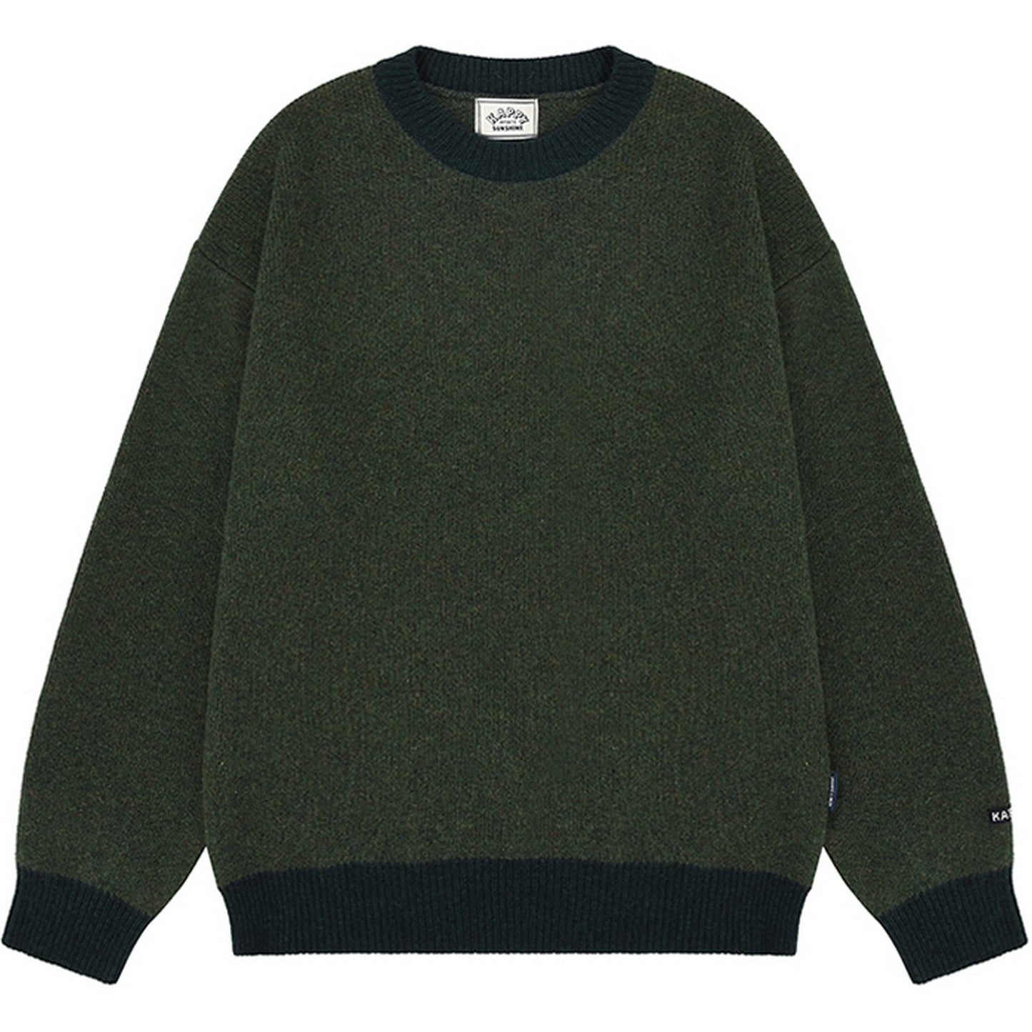 Maglie Unisex KAPPY DESIGN - Ringer Round Wool Knit - Verde