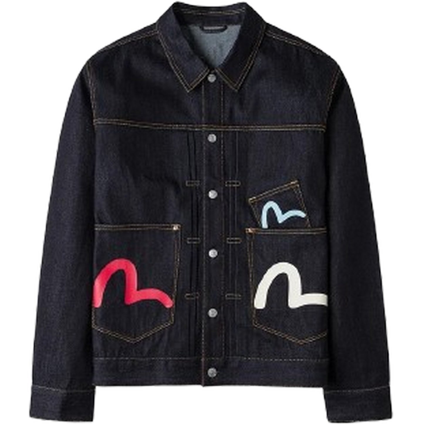 Giacche Uomo Evisu - Ht, Multi-Pocket Denim Jacket - Nero