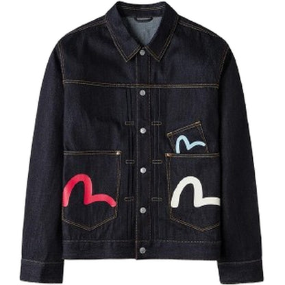 Giacche Uomo Evisu - Ht, Multi-Pocket Denim Jacket - Nero