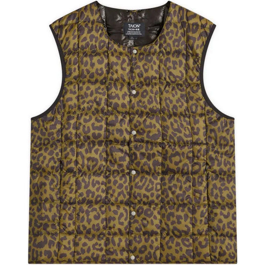 Gilet Unisex Taion - Crew Neck Button Down Vest - Beige