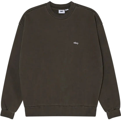 Felpe senza cappuccio Uomo Obey - Lowercase Pigment Crew Fleece - Nero