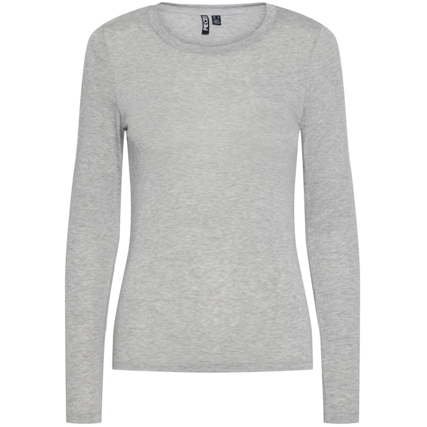 Maglie Donna Pieces - Pcmaria Ls Top Noos Bc - Grigio