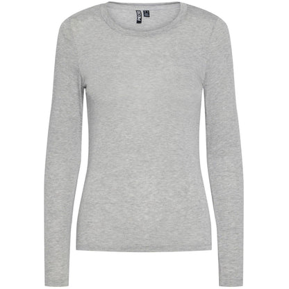 Maglie Donna Pieces - Pcmaria Ls Top Noos Bc - Grigio