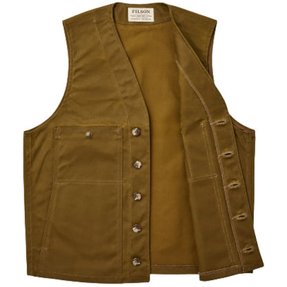 Gilet Uomo Filson - Oil Tin Cloth Vest - Marrone