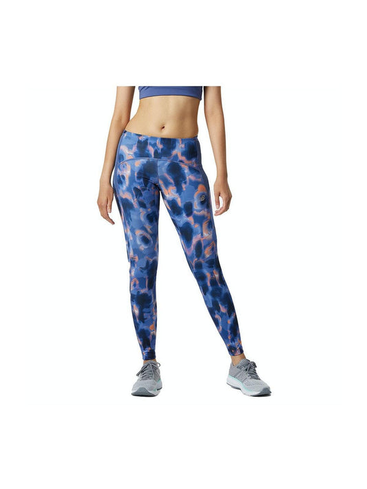 Pantaloni Donna New Balance - Printed Impact Run Tight - Blu