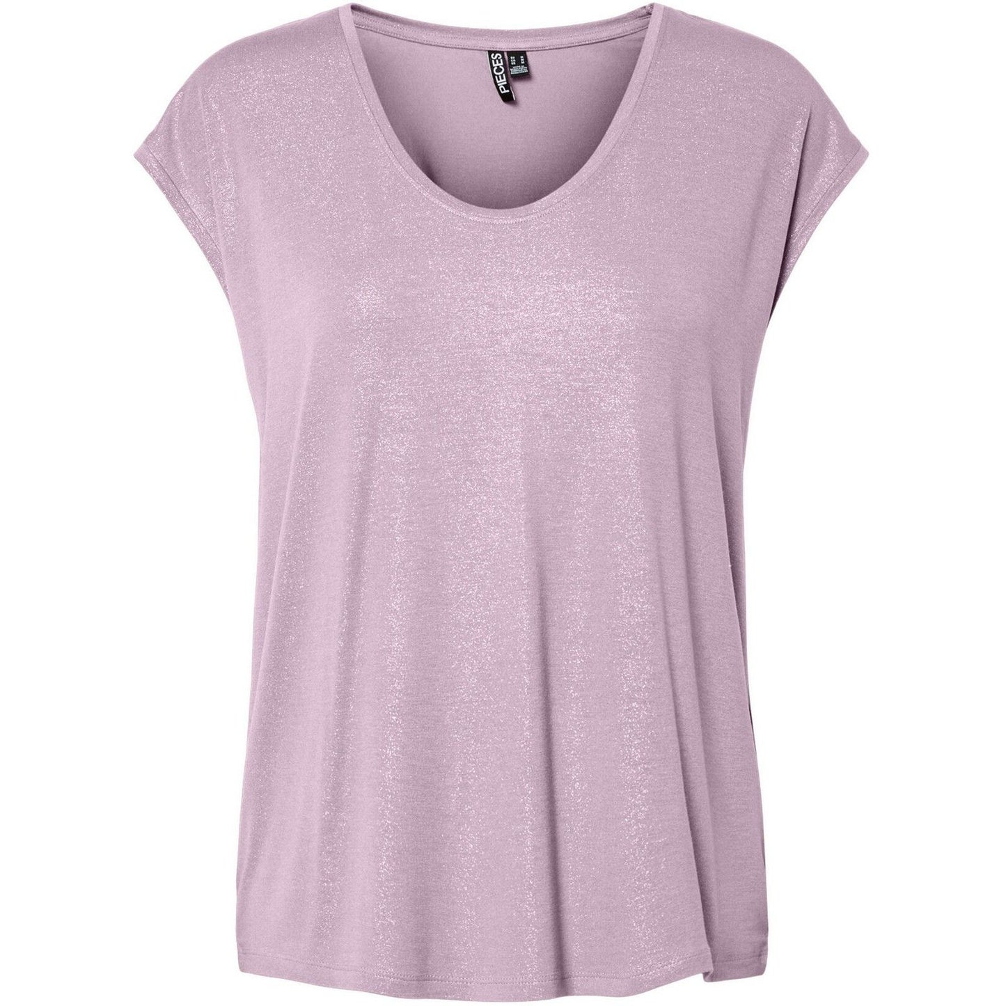 T-shirt Donna Pieces - Pcalice Ss Glitter Tee Jrs Noos Bc - Viola