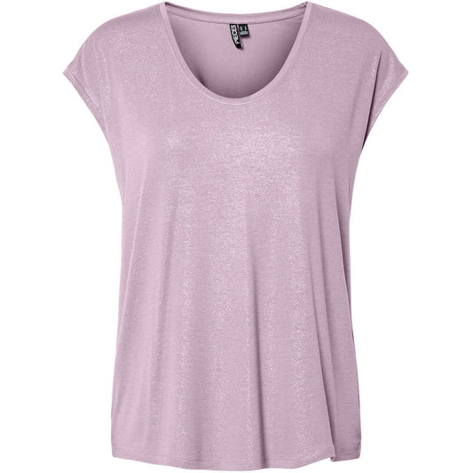 T-shirt Donna Pieces - Pcalice Ss Glitter Tee Jrs Noos Bc - Viola