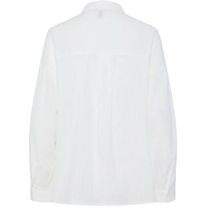 Camicie Donna Pieces - Pcmuna Ls Loose Shirt Mm Wvn - Bianco