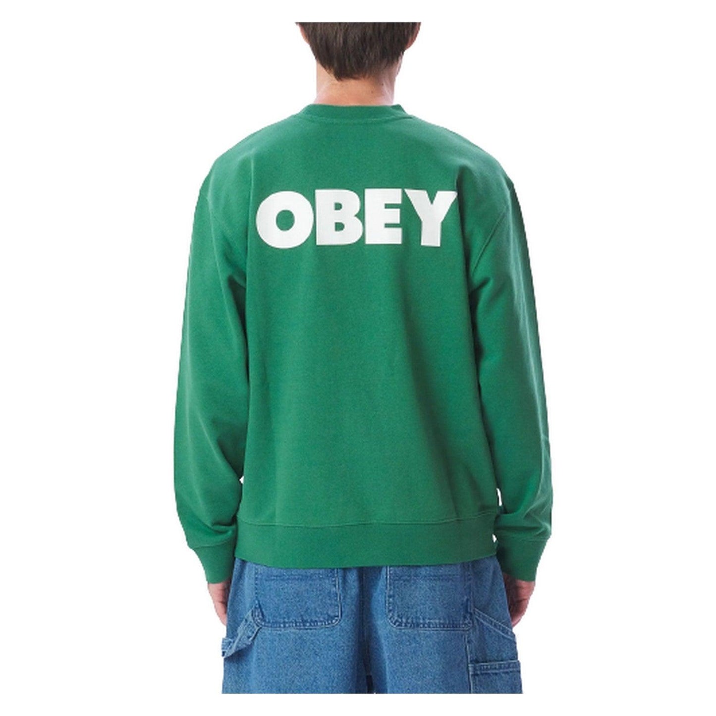 Felpe senza cappuccio Unisex Obey - Obey Bold Crew Premium French Terry Cr - Verde