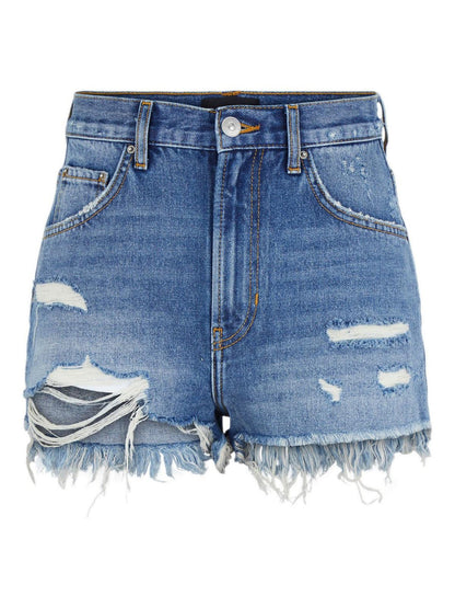 Bermuda Donna Pieces - Pcvacay Ultra Hw Destroy Short Bc - Blu