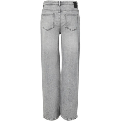 Jeans Donna Pieces - Pcsilke Mw Wide Jeans Mg Noos Bc - Grigio