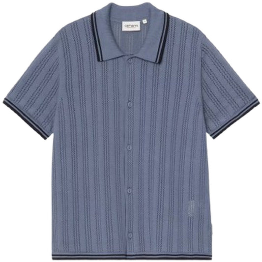 Maglie Donna Carhartt Wip - W’ S/S Ramsey Knit Shirt - Blu