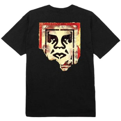 T-shirt Uomo Obey - Obey Ripped Icon Classic Tee - Nero