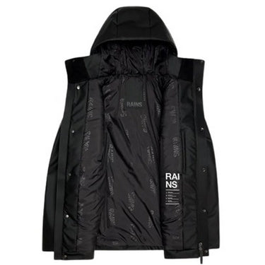 Wasserdichte Unisex-Jacken von Rains – Name Parka – Schwarz