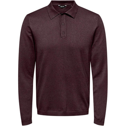 Maglie Uomo Only & Sons - Onswyler Life Reg 14 Ls Polo Knit - Bordeaux