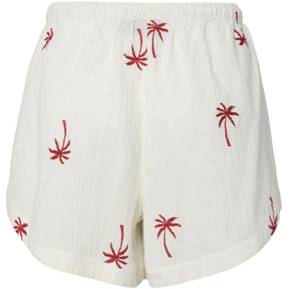 Pantaloncini Donna Pieces - Pckiana Embrodiery Shorts Wvn Bc - Bianco