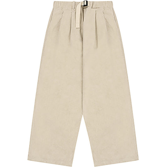 Pantaloni Unisex KAPPY DESIGN - Pigment Two Tuck Wide Pants - Bianco