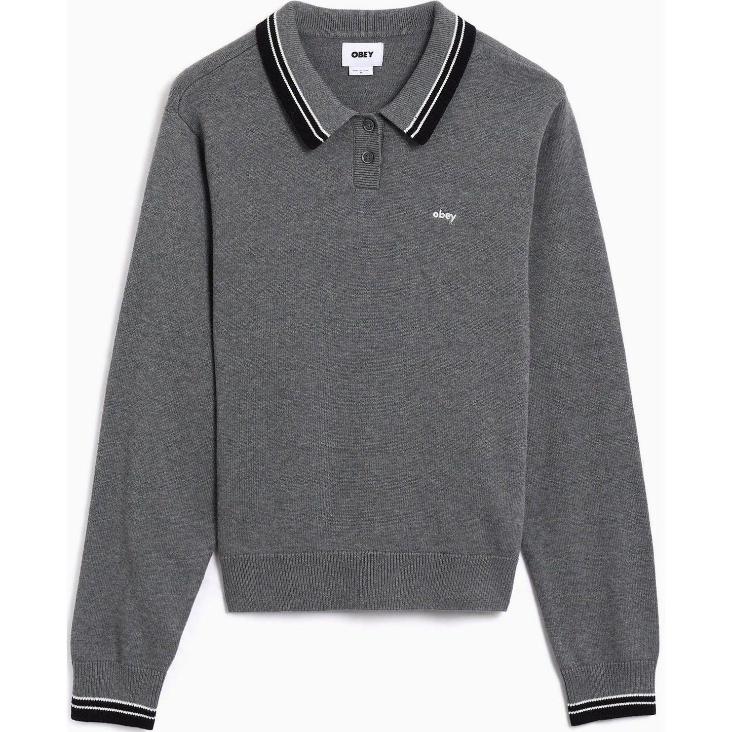 Maglie a manica lunga Uomo Obey - Goalie Polo Sweater - Grigio