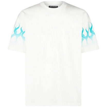 T-shirt Uomo Vision of Super - White Tshirt With Tiffany Racing Flames - Bianco