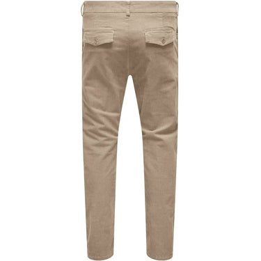 Only & Sons Men's Trousers - Onsmark Kip Slim Corduroy 0106 Pant - Beige