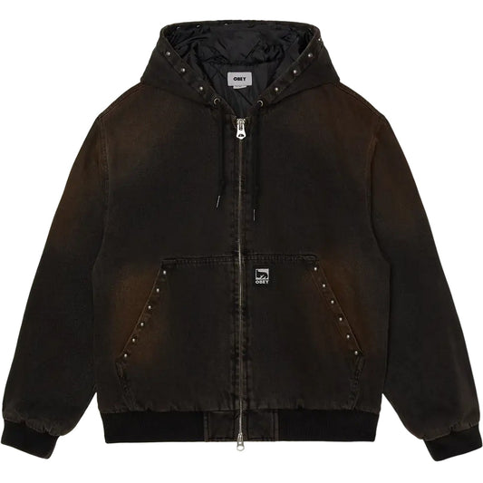 Giacche Uomo Obey - Obey Studded Zip Up Jacket - Nero