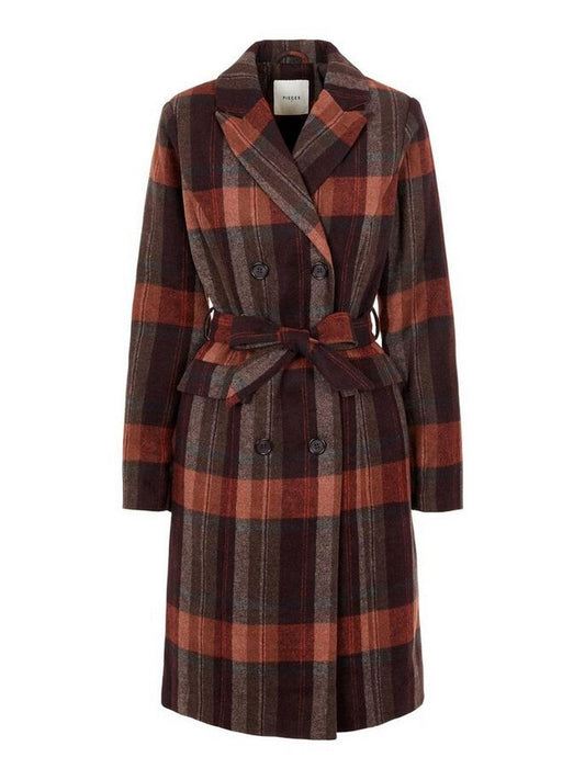 Cappotti Donna Pieces - Esmina Long Coat Bf - Bordeaux