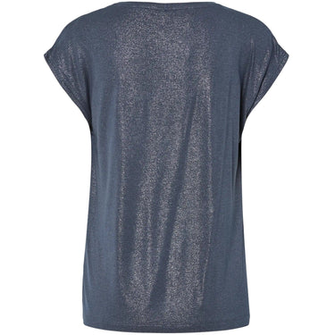 T-shirt Donna Pieces - Pcalice Ss Glitter Tee Jrs Noos Bc - Blu
