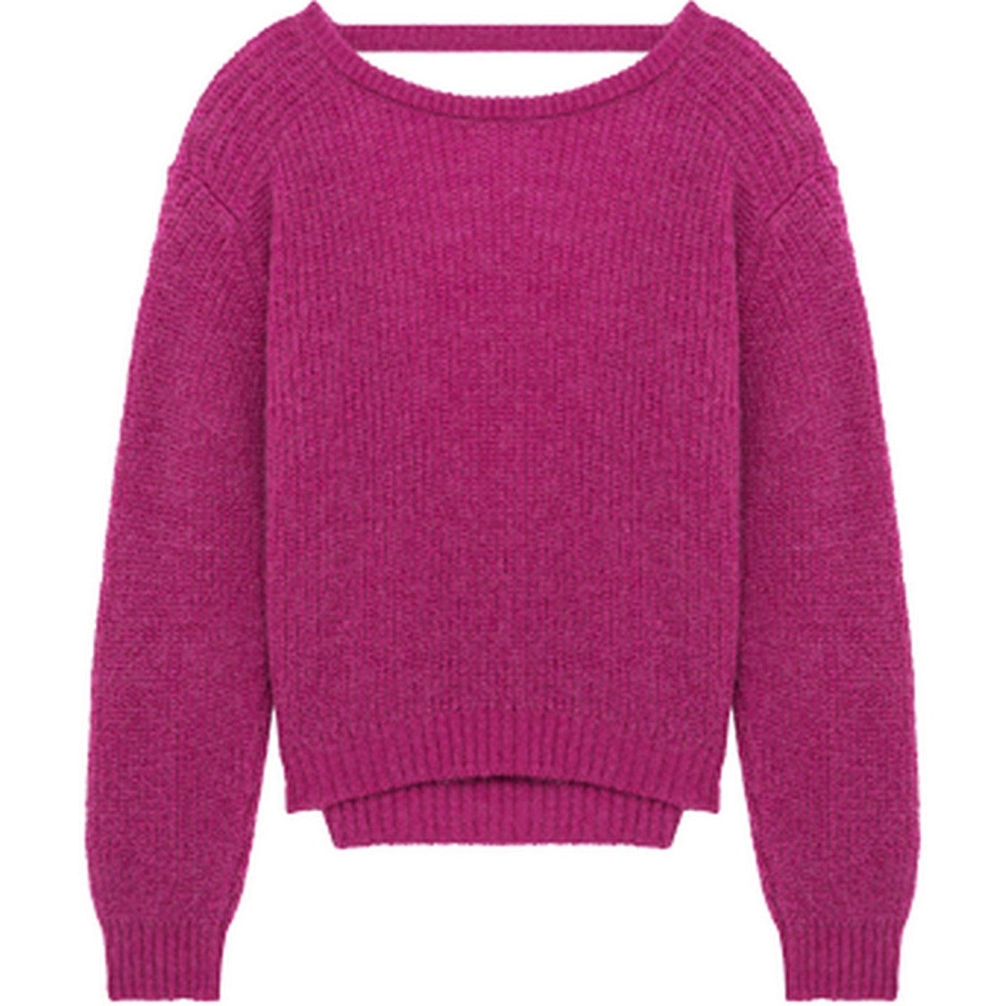 Maglie Donna Amish - Crew Back V - Fucsia