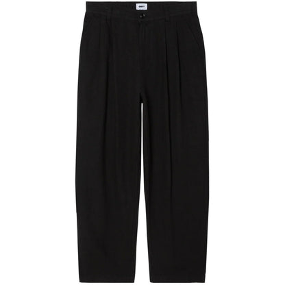 Pantaloni Uomo Obey - Foster Pleated Linen Pant - Nero