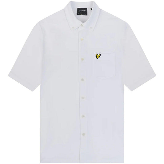 Camicie casual Uomo Lyle & Scott - Short Sleeve Pique Shirt - Bianco