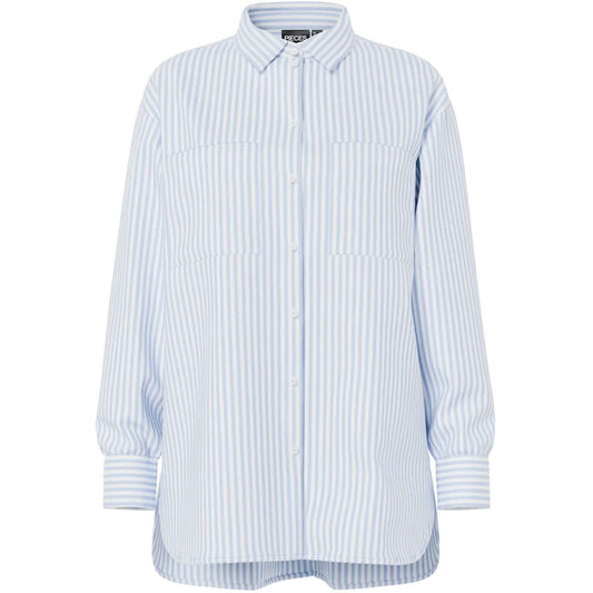 Camicie Donna Pieces - Pcmelia Ls Loose Shirt Wvn Noos Bc - Bianco