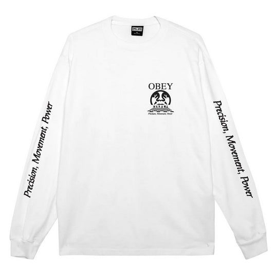 Maglie a manica lunga Uomo Obey - Obey Precision Tee Ls - Bianco