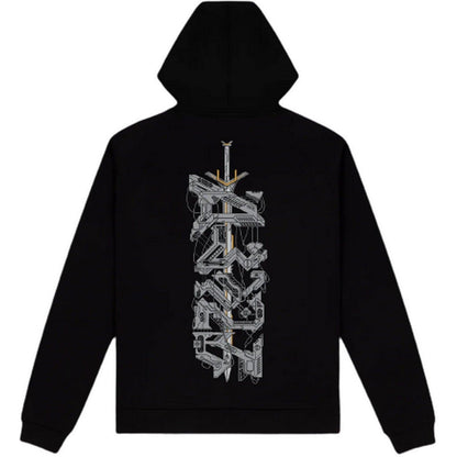 Felpe con cappuccio Uomo Dolly Noire - X-Calibur Reflective Hoodie - Nero