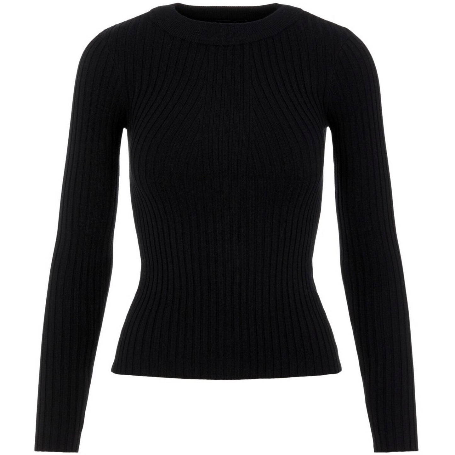 Maglie Donna Pieces - Pccrista Ls O-Neck Knit Noos Bc - Nero