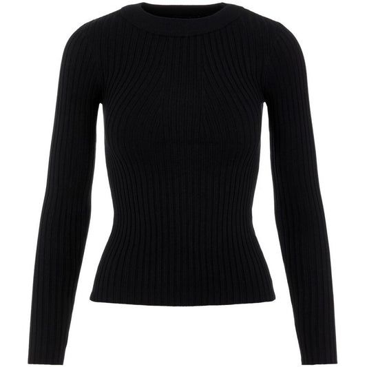 Maglie Donna Pieces - Pccrista Ls O-Neck Knit Noos Bc - Nero