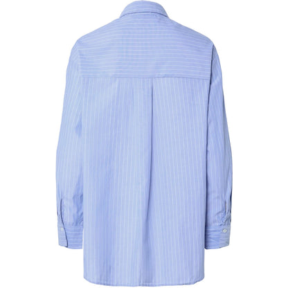 Camicie Donna Pieces - Pcmelia Ls Loose Shirt Wvn Noos Bc - Celeste